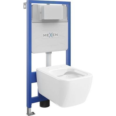 Mexen Slim WC-Set Margo Weiß, Ohne Kragen