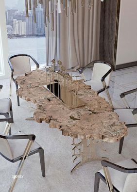 Echtholz Tisch Design Tische Holz Esszimmer Wohnzimmer Klassisches Esszimmer Neu