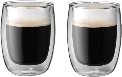 Sorrento Doppelwandige Borosilikatglas Thermogläser Kaffee-Gläser 200 ml 2-tlg