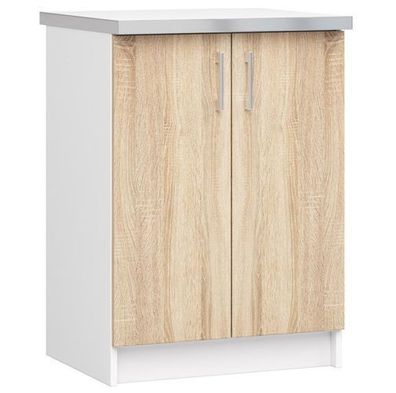 Küchenschrank AKORD LIMA modular S60 Weiß 60 cm Front Sonoma-Eiche 60x82x44,5 cm