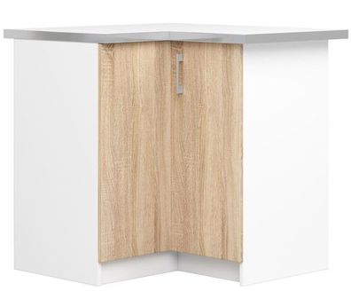 Küchenschrank AKORD LIMA modular S90 Weiß 84 cm Front Sonoma-Eiche 84x85,5x44,5 cm