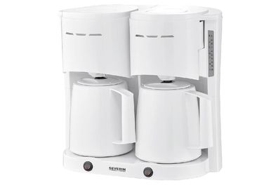 Severin Filterkaffeemaschine Duo KA9314 1000W 8 Tassen Thermokanne weiß