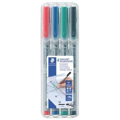 Staedtler Folienschreiber Lumocolor 315 WP4 1mm sortiert 4 St./Pack