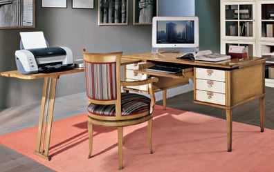 Büro Sessel Stuhl Mit Armlehne Lehnstuhl Holz Wohnzimmer Italienische Möbel Edel