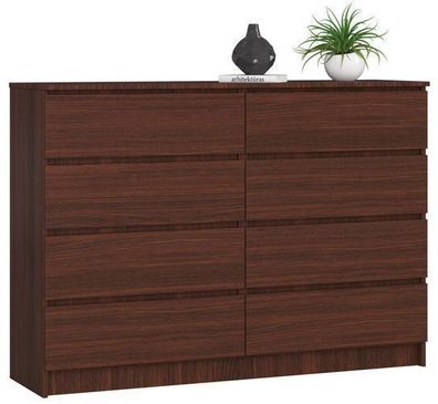 Kommode AKORD K140 Wenge 138 cm 8 Schubladen B138 x H99 x T40 cm