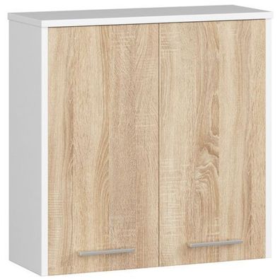 Hängender Badezimmerschrank AKORD FIN Weiß 60 cm Front Sonoma-Eiche 60 x 60 x 22,5 cm