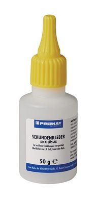 Sekundenkleber dickflüssig 50g farblos Flasche PROMAT Chemicals