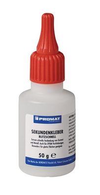 Sekundenkleber blitzschnell 50g farblos Flasche PROMAT Chemicals