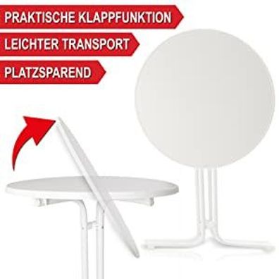 Partytisch Stehtisch Bartisch Imbisstisch Bistrotisch mit Tischhusse Weiss