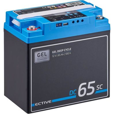 ECTIVE DC 65SC GEL Deep Cycle mit PWM-Ladegerät und LCD-Anzeige 65Ah Versorgungsba