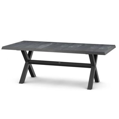 Sincro Dining Tisch 200x100 matt anthrazit Gestell Aluminium, Keramik wood grey