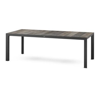 Silva Dining Tisch 220x100 matt anthrazit Gestell Aluminium, Keramik washed grey