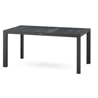 Silva Dining Tisch 180x100 matt anthrazit Gestell Aluminium, Keramik wood grey