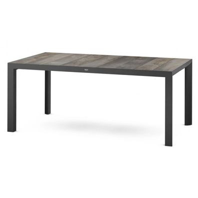 Silva Dining Tisch 180x100 matt anthrazit Gestell Aluminium, Keramik washed grey