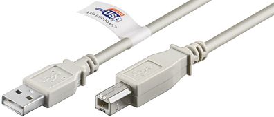 USB 2.0 Hi-Speed-Kabel mit USB-Zertifikat, grau