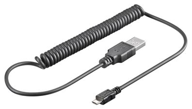 Micro-USB Lade- und Synchronisationskabel, Spiralkabel