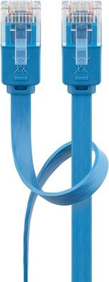 CAT 6 Flach-Patchkabel, U/UTP, blau