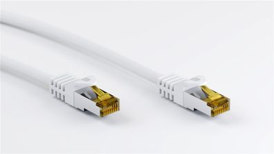 RJ45 Patchkabel CAT 6A S/FTP (PiMF), 500 MHz mit CAT 7 Rohkabel, weiß