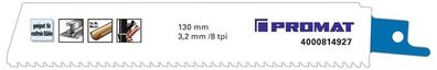 Säbelsägeblatt L.150mm B.25mm TPI 8 3,2mm Karte a 1 St. PROMAT