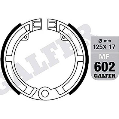 GALFER Bremsbacke "MF602" G2165, Organisch Standard