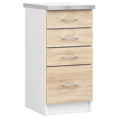 Küchenschrank AKORD LIMA modular S40 Weiß 40 cm Front Sonoma-Eiche 40x82x44,5 cm