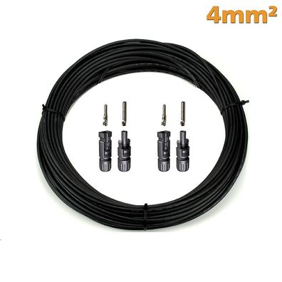 4mm² Solarkabel + 2 x MC4 Stecker Set 40 Meter (L)