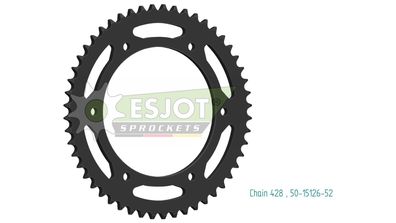 ESJOT Kettenrad "15126" 428, Stahl 52 Zähne