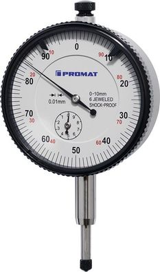 Messuhr DIN878 10mm Abl.0,01mm mit Stoßschutz PROMAT