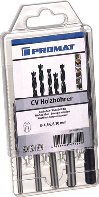 Holzspiralbohrersatz D.3,4,5,6,7,8,9,10mm 8tlg. CV-Stahl PROMAT