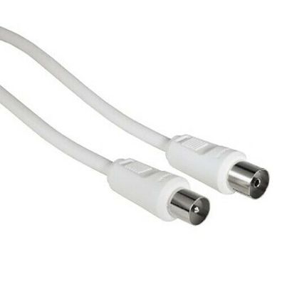 Antennen-Kabel Koax-Stecker - Koax-Kupplung, 3 m, 85 dB, Weiß