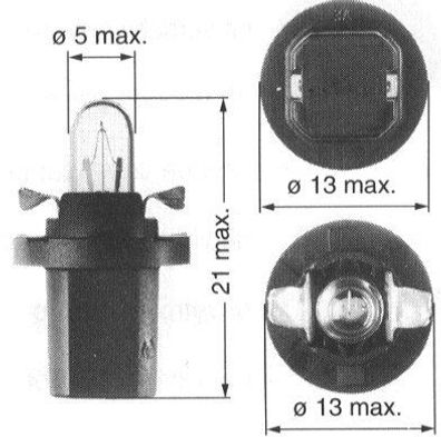 Philips Kunststoffsockellampe 12 V / 1,2 Sockel BAX8,5d/2