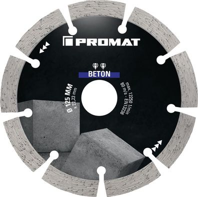 Diamanttrennscheibe Univ. BETON D.125mm Bohr.22,23mm Seg.-B.33,8mm