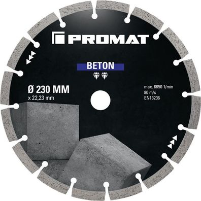 Diamanttrennscheibe Univ. BETON D.230mm Bohr.22,23mm Seg.-B.38,5mm