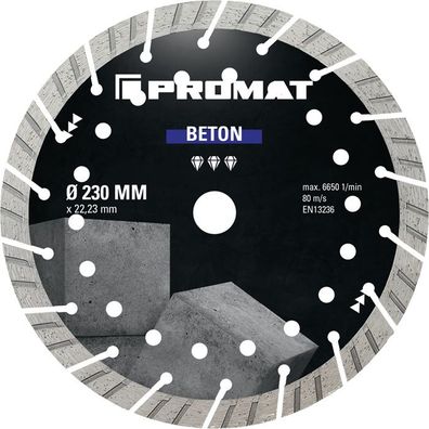 Diamanttrennscheibe Univ. BETON PRO D.230mm Bohr.22,23mm Seg.-H.15mm Seg.-S.2,8mm