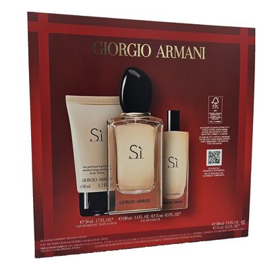 Giorgio Armani Si Eau de Parfum 100 ml & EDP 15 ml & Bodylotion 50 ml NEU / OVP