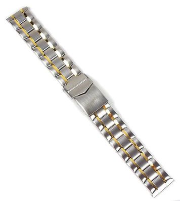 Minott Ersatzband Uhrenarmband Edelstahl Band Bicolor 20mm 22439