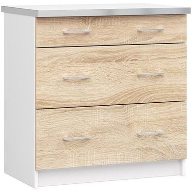 Küchenschrank AKORD LIMA modular S80 Weiß 80 cm Front Sonoma-Eiche 80x82x44,5 cm