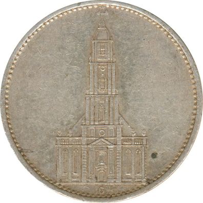 Drittes Reich 5 Mark 1935 G Garnisonskirche Silber*