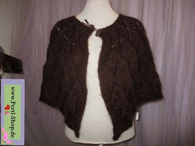 Hand gestricktes Cape in Schokobraun, handmade, Mohair