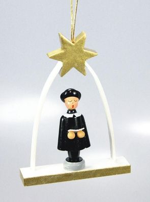 Baumbehang Kurrendefigur mit Buch Höhe 6,5cm NEU Christbaum Christbaumschmuck Wei