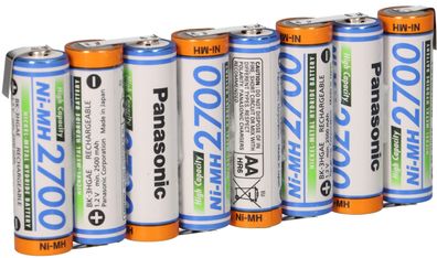 8er Reihe Panasonic Akkupack 9,6V 2700mAh F1x8 Zelle AA HR-3U LF Z-Form