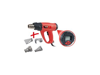 KS-TOOLS Heißluftgebläsesatz 2000 W, digital, 5-tl mit LCD-Anzeig