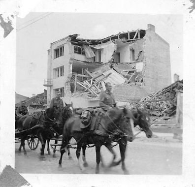 deutsche Ari auf Vormarsch nach St. Quentin Frankreich