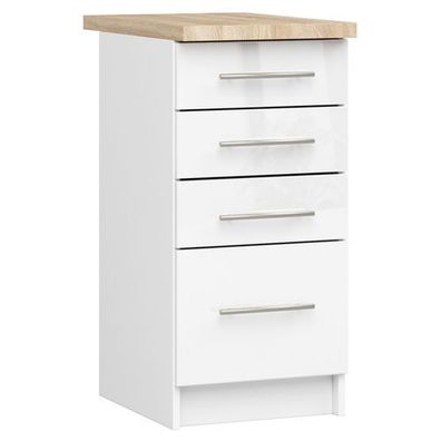 Küchenschrank AKORD OLIWIA modular S40 Weiß 40 cm Front Weiß Hochglanz 40x85x46 cm