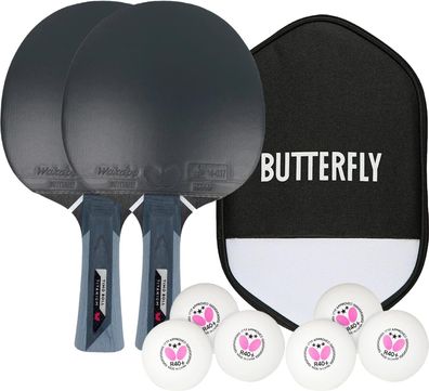 Butterfly 2x Timo Boll Titanium Tischtennisschläger + Tischtennishülle Cell Case