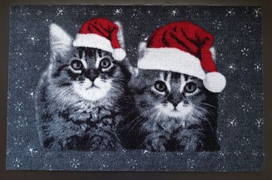 Fußmatte Weihnachten Katze Chrismas Türmatte Katzen-Duo