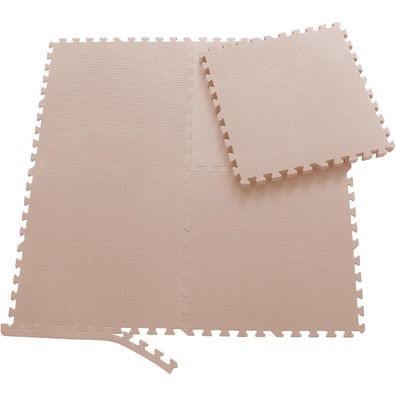 Sporttrend 24® 8 Schutzmatten + 16 Randstücke Set in Beige 60x60x1cm | 2,88qm |