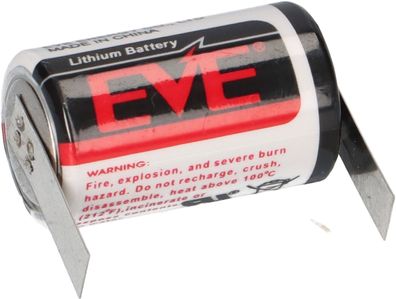 EVE Lithium 3,6V Batterie ER14250 1/2 AA Lötfahne U