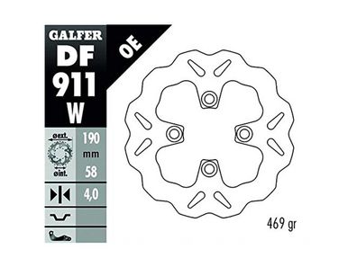 GALFER Wave Bremsscheibe "DF911" Typ W - starr, mit ABE