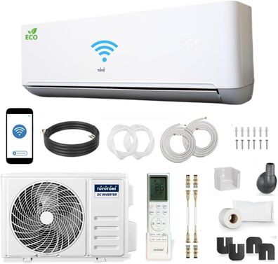 TOYO Split Klimaanlage Klimagerät Inverter 18000 BTU/h (5,1 kW) WLAN, Lonisator